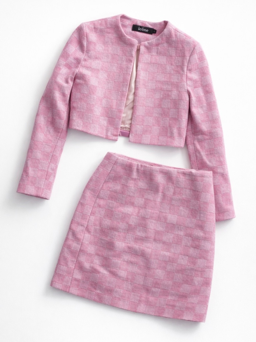 Two piece Icone Tweed Cropped Blazer and mini skirt set